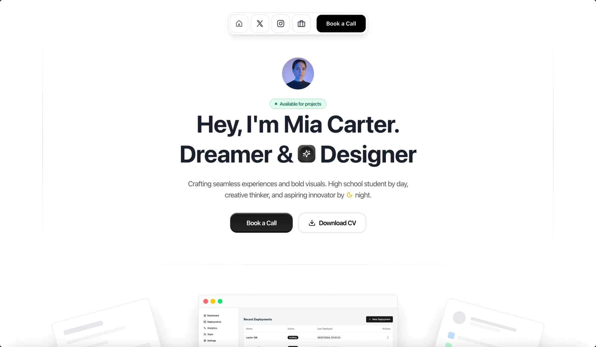 Minimal Portfolio screenshot 1