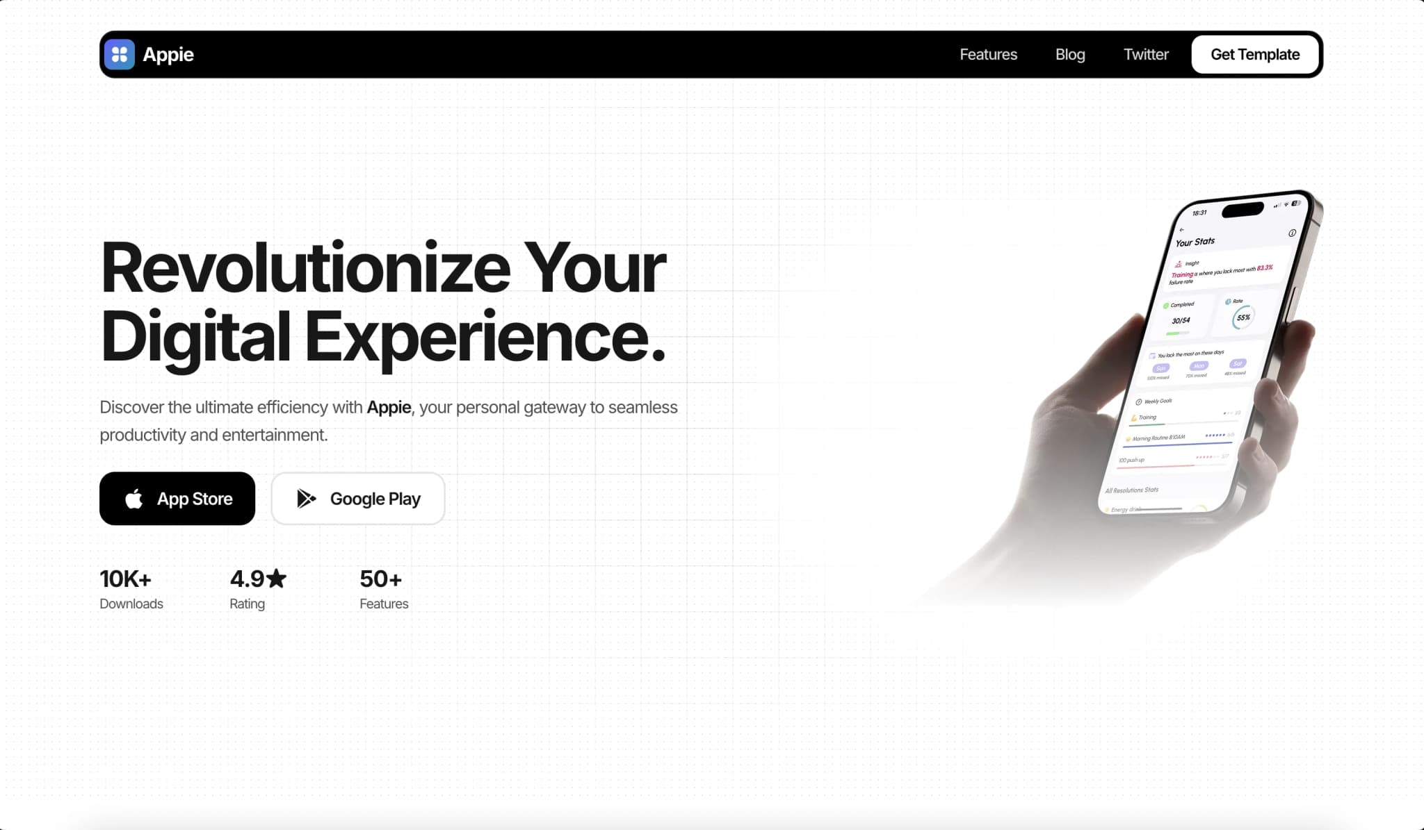 App Landing Page screenshot 1